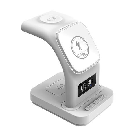 Dijital Saatli Magsafe Şarj Standı Sw-cwf 130, Beyaz - 2