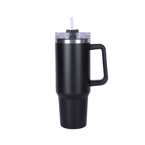 Kulplu & Pipetli Çelik Termos 1180 ml 8179, Siyah - 1